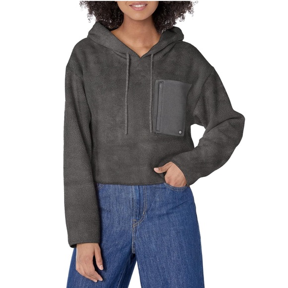 Ugg Myley Sherpa Hoodie Grey SZ L - Picture 2 of 14